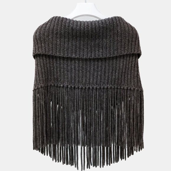 Gucci PF/11 Grey Alpaca Fringe Knit Zip Collar Scarf - Picture 3 of 9